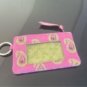 Vera Bradley Pink and Green Paisley Key Holder New without tag